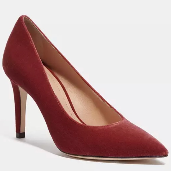 New 🍒Coach Skyler Velvet Red Pump Heels - Picture 5 of 5